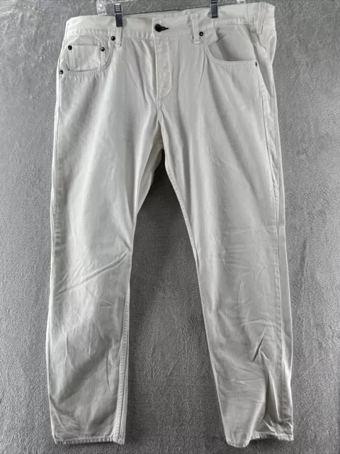 Rag & Bone Mens White Standard Issue Fit 2 Slim Leg Jeans Size 38x32