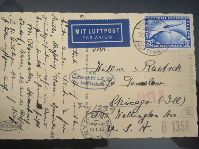 Zeppelinpost  echt gelaufen