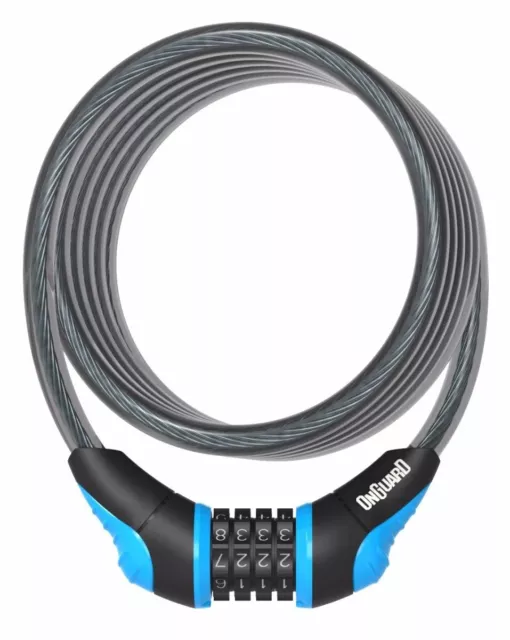 ONGUARD New Neon Combo Cable Lock 180 x 10mm 4 Colours Blue