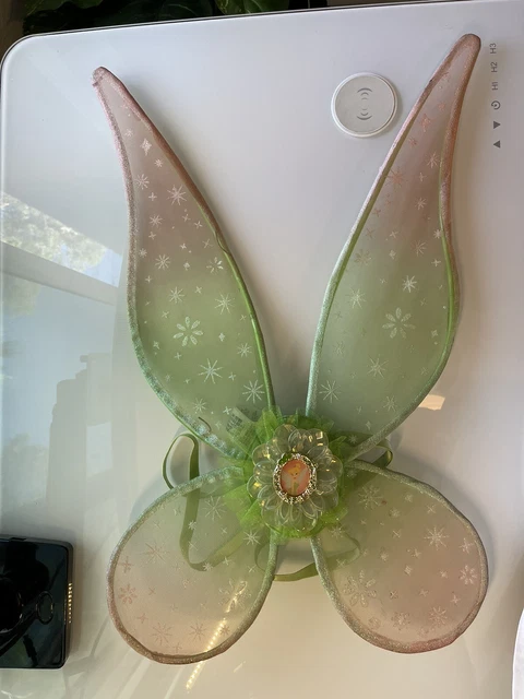 Disney Store Tinkerbell 24” Light Up Wings Peter Pan Costume Halloween Working