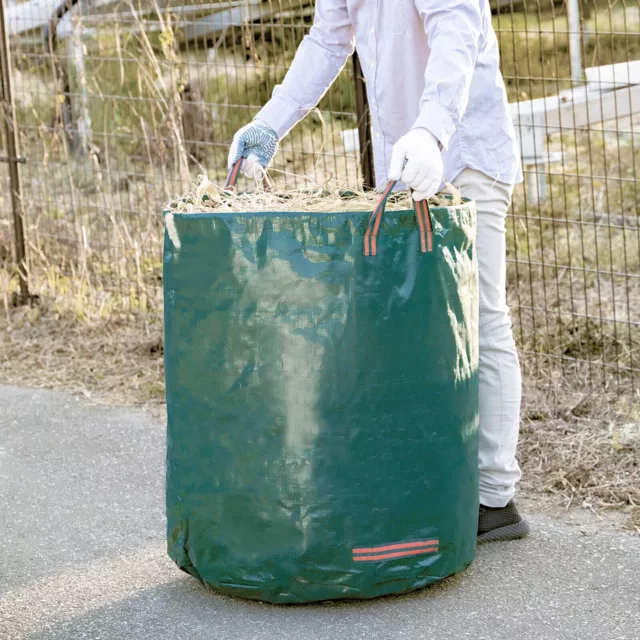 272/300/500L Large Garden Waste Bag Leaf Rubbish Plant Sack Reusable Carry Pack
