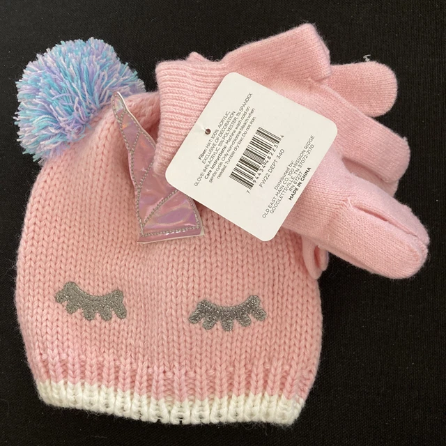 Girls Unicorn Hat And Glove Set