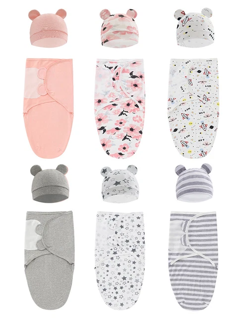 2 Paquets Bébé Emmailloter Couvertures Sac pour Garçon Fille Nouveau-Né 0- ,