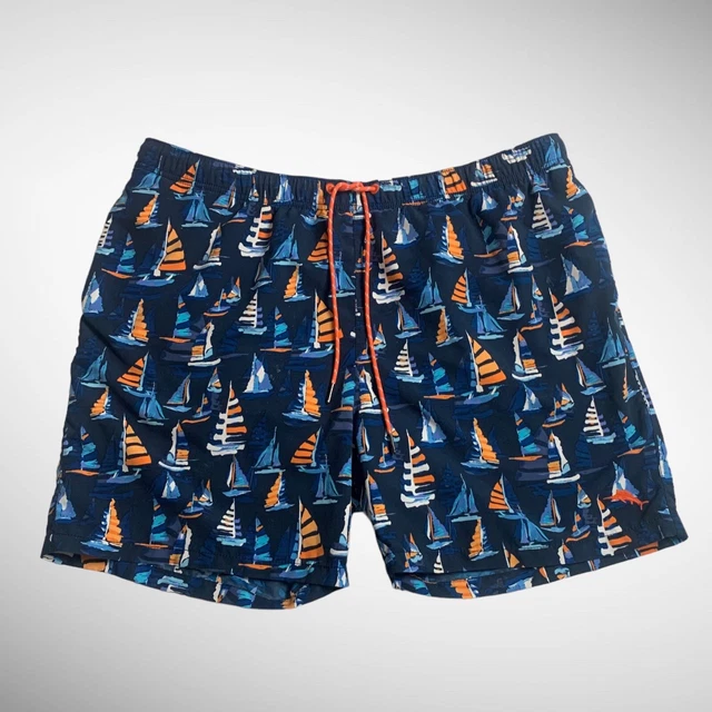TOMMY BAHAMA MEN extra large relax fit swim trunks blue board shorts