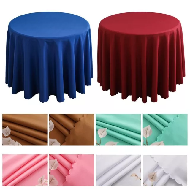 Decor Solid Color Washable Round Tablecloth Table Cloth Table Covers Overlay