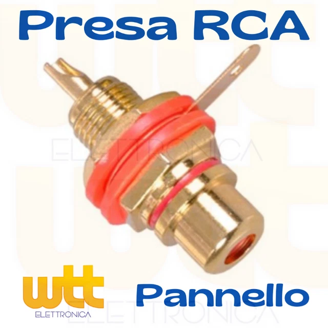 CONNETTORE RCA DA PANNELLO DOPPIO HIEND RCs14 24k Audiophile Panel Chassis Mount EUR 3,99 - IT - Foto 5