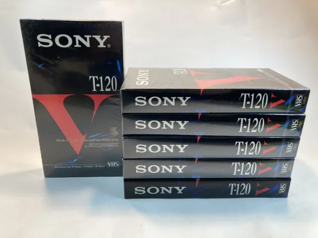 Lot of 6 SONY Premium Grade T-120 6 HRS VHS Blank Video Tapes New Sealed