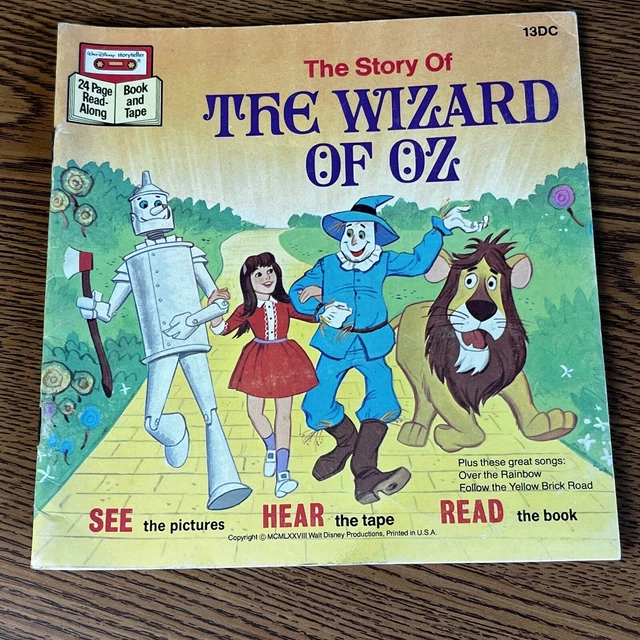 Walt Wizard VINTAGE WALT DISNEY Story The Wizard of OZ Read Along Book and Record ...