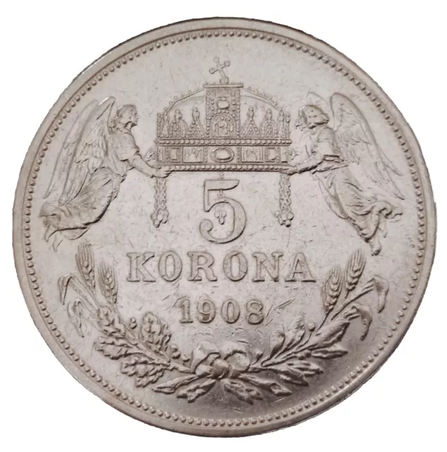 Österreich - Ungarn 5 Korona Silber 1908 Franz Josef I Silver Coin Art. 003-035