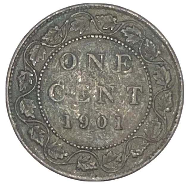 1901 Canada Large Cent One Coin Rare Canadian 1 Penny Queen Victoria Bronze KM#7