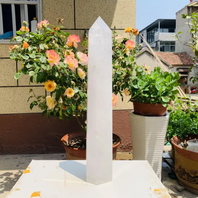 8.53LB Natural Clear Quartz Obelisk Quartz Cystal Point Wand Tower