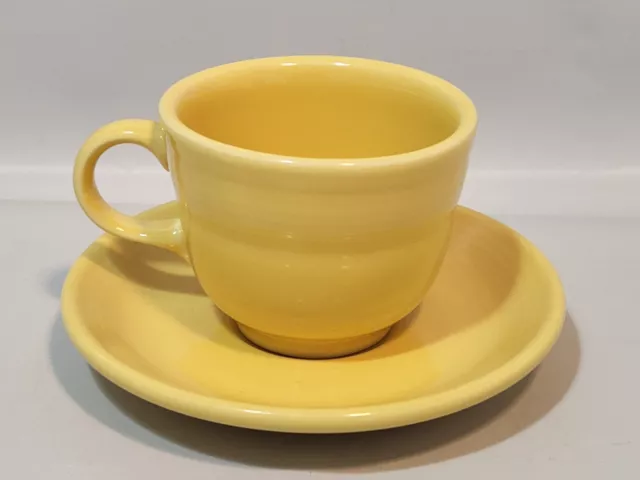 Fiestaware Fiesta Homer Laughlin Coffee Tea Cup and Saucer Sunflower Yellow A2