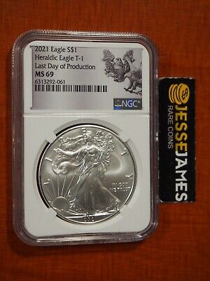 2021 $1 American Silver Eagle Ngc Ms69 Last Day Of Production Ldop Type 1