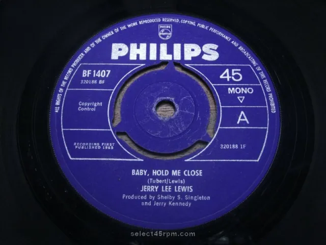 JERRY LEE LEWIS ~ Baby Hold Me Close ~ MINT ~ PHILIPS BF 1407 ~ Beat R&B Dancer