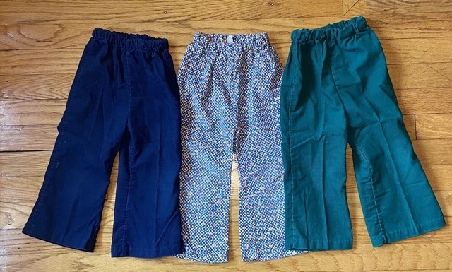 Vintage 1970's Youth Boy Pants Size 3T Health-tex Stantogs Plaid Corduroy Lot