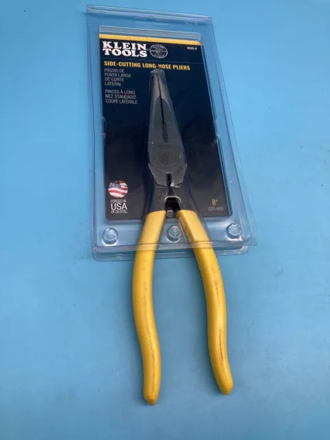 BRAND NEW!! Klein Tools D203-8 8'' Heavy-Duty Long-Nose Pliers-Side-Cutting