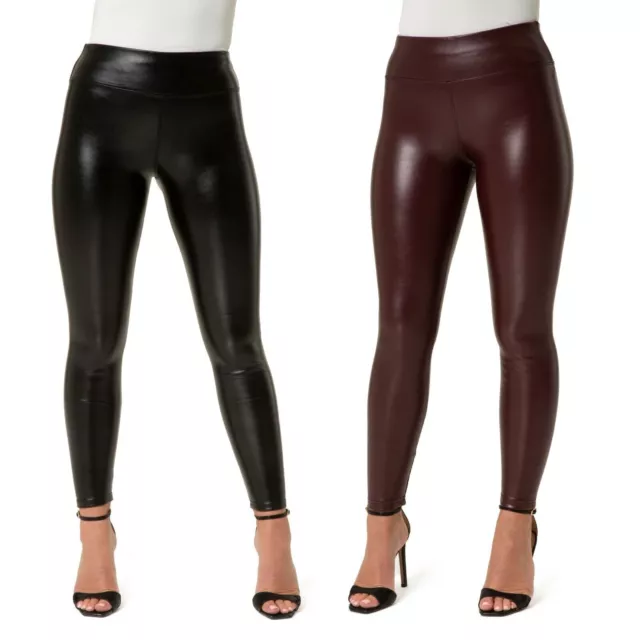 Women's Ladies Luxury Faux Leather High Waist Leggings Stretch Pant Trousers