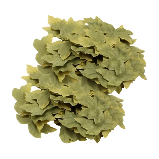 Lot De 200 Feuilles Artificielles En Soie - Vert Foncé, Vert, Argenté, Pour Créations Et Déco