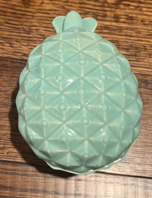 Red Wing Redwing Pottery Sea Foam Green Pineapple Covered Dish