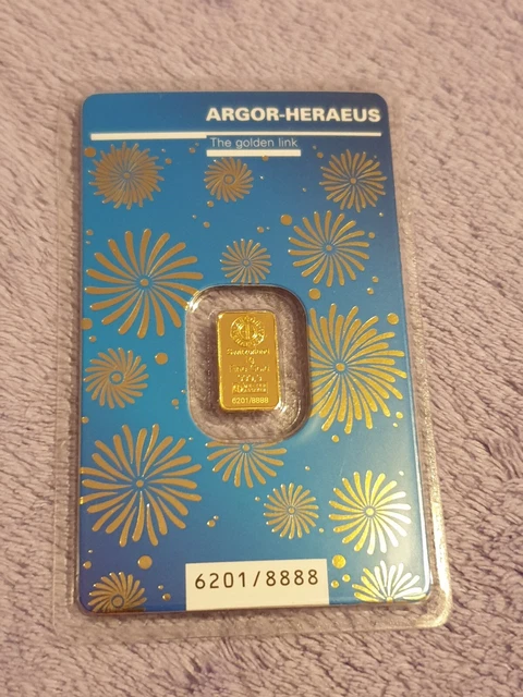 ARGOR-HERAEUS 1G 1 Gram Gold Bar 2023 Year Of The Rabbit in assay card ...