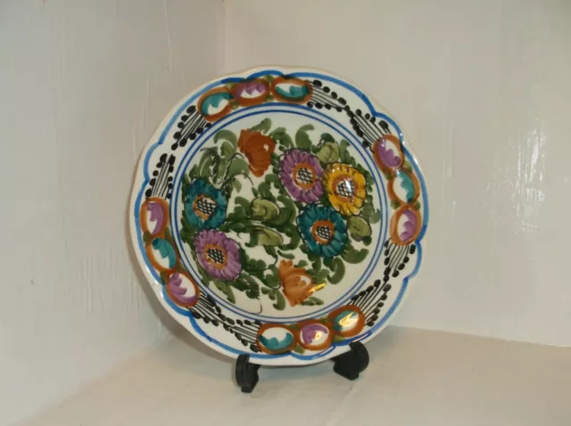 Beautiful Hand Painted Italian Floral Bowl Signed B A Skyroi