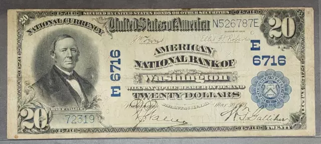 1902 $20 American National Bank of Washington, DC Large Note (2337)