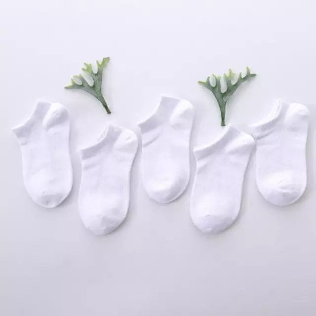 5Pair Boy Girl Soft Socks Kid Newborn Baby White Ankle Socks Infant Toddler JJ