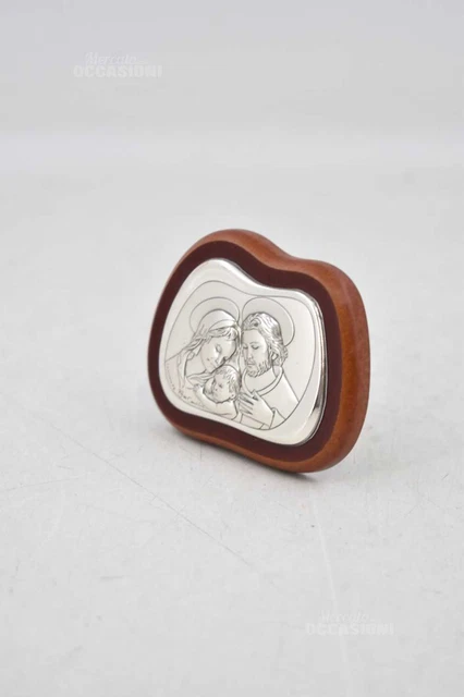 Icona Sacra Famiglia Laminato Argento