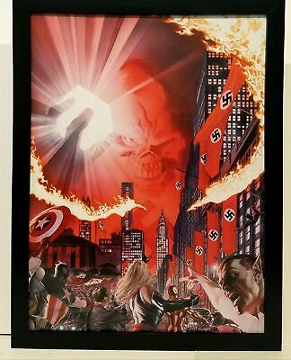 Captain America Red Skull WWII by Alex Ross 9x12 FRAMED Marvel Comics Art Print