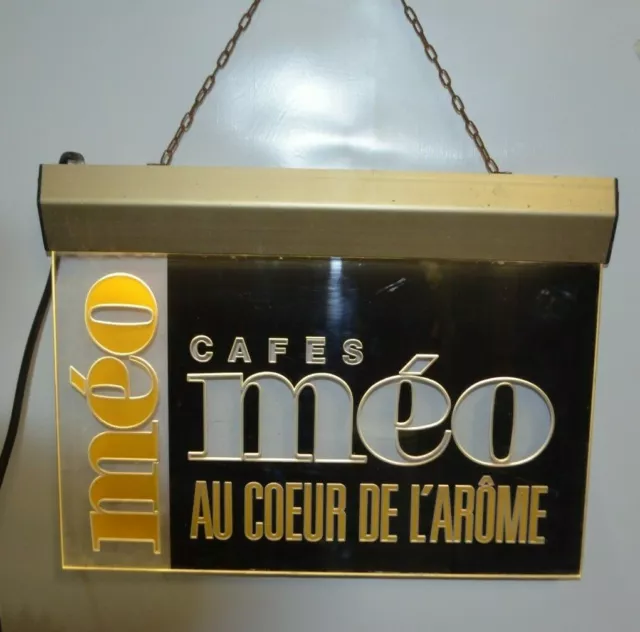 Ancienne Enseigne Pub Eclairee De Cafe Bar Bistrot Meo Publicitaire Affiche