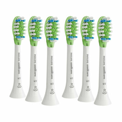 NUEVOS cabezales de cepillo de dientes de repuesto blancos Philips Sonicare W3 Premium paquete de 6 HX9066