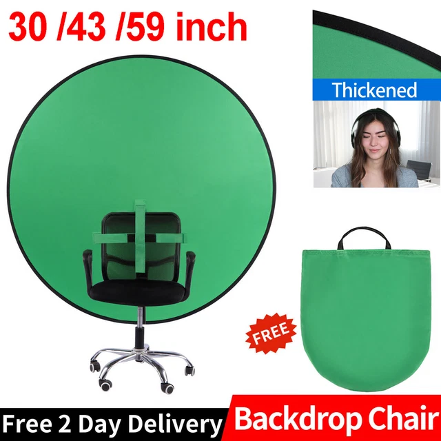 GREEN SCREEN BACKDROP Pop Up Chair Portable Collapsible Chroma Key