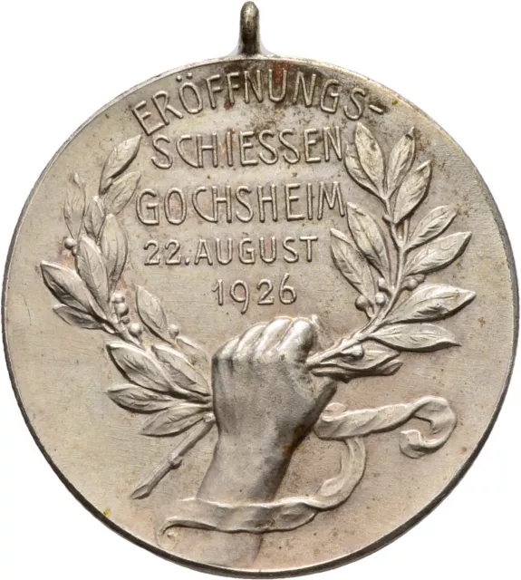 Schützenmedaille 1926 Gochsheim Silber 34 mm/ 15,2 g  Original  #HT166 2