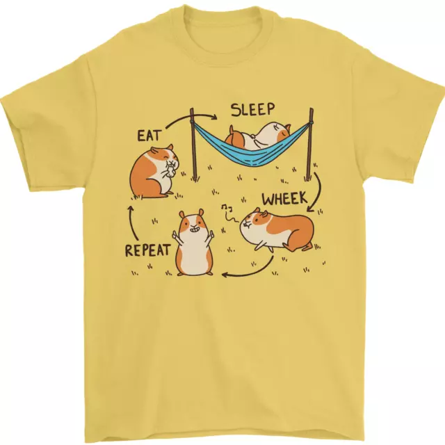 T-shirt da uomo divertente Hampster Eat Sleep Wheek Repeat 100% cotone 8
