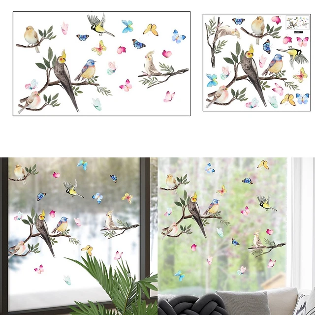 Calcomanías Pájaros Pegatinas Dormitorio Cerámica Azulejos Decoración Película Electrostática