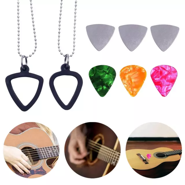 Guitar Pick Holder Necklace Guitar Plectrum Pendant for Bass Music Lovers