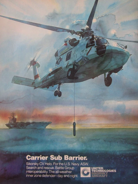 Seahawk Asw 10/1982 PUB SIKORSKY Seahawk Cv-Helo Us Navy Asw Sar Helicoptere ...