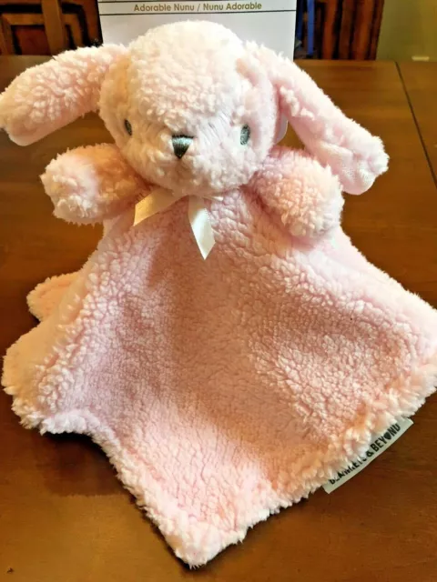 Security Blanket Beyond Bunny Rabbit Pink Sherpa & Pink Velour  Soft New