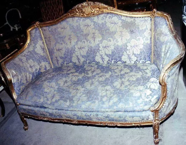 Gold Sofa Couch Sitz Liege Möbel Barock Rokoko Louis seize XV XVI Empire antik