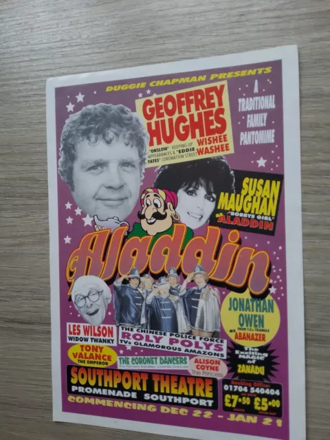 Pantomime Theatre Flyer 1995,Southport Theatre Geoffrey Hughes,Roly Polys,