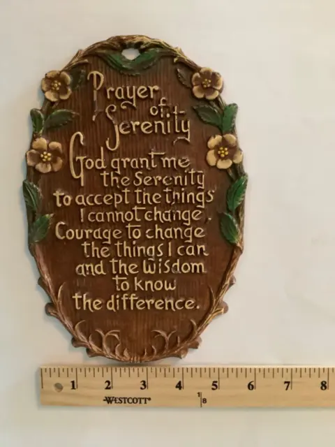 The Prayer Of Serenity VTG Faux Wood Wall PlaqueAA & NA Program for higher power