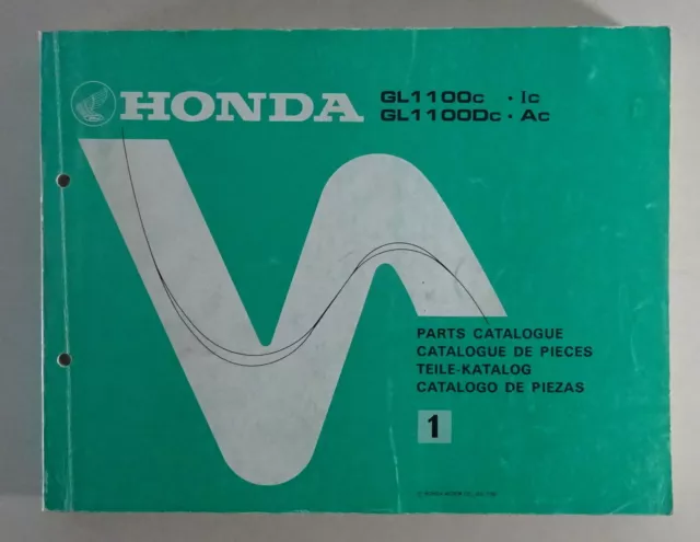 Parts catalogue / spare parts list / parts list Honda Goldwing GL 1100 / D from 1981