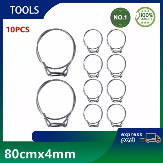 10 Stück Schlaufenkabel Sicherheitskabel Kabelschloss 4mm x 80 cm Schlaufenseil