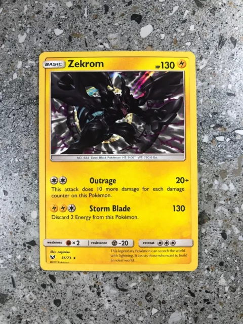 Pokémon Zekrom Basic Holo Card 35/73 2017