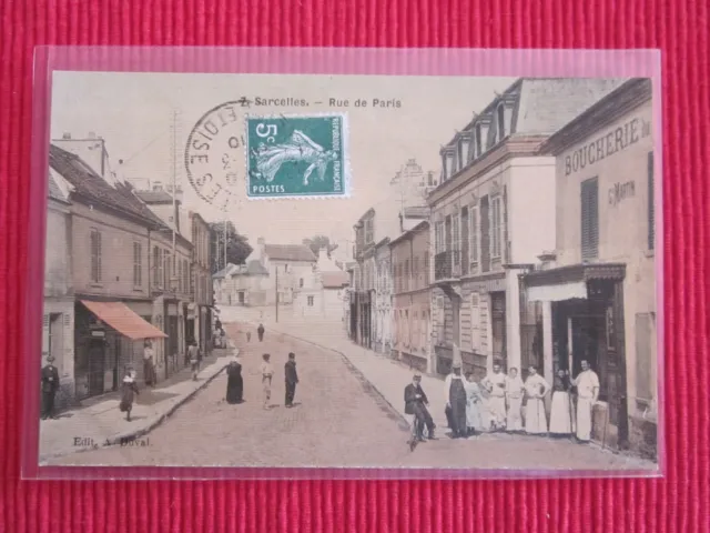 Cpa Written Stamp Sarcelles Rue De Paris 95 Seine Et Oise Val D'oise