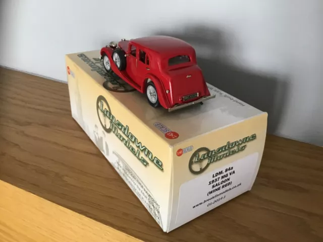 Lansdowne Models 1/43 Ldm84A - 1937 Mg Va Saloon Red White Metal Mint 2