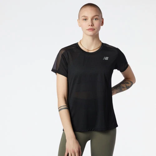 New Balance Women's Impact Run Short Sleeve Black Size M