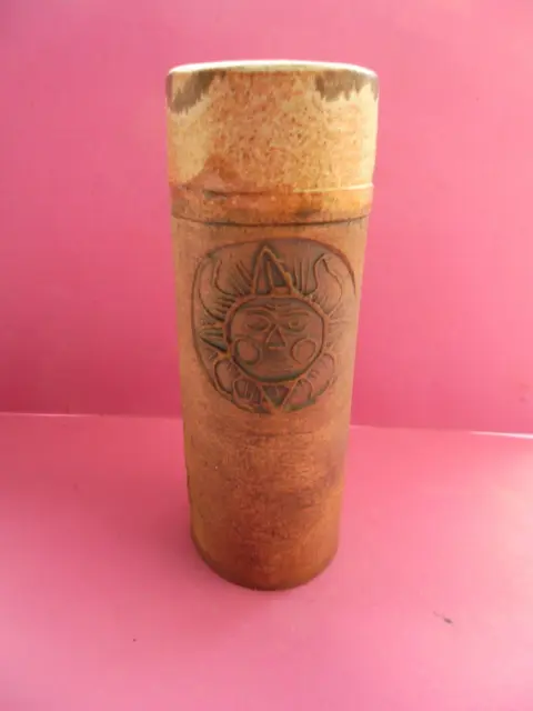 VINTAGE BOB DAWE STUDIO POTTERY CYLINDER VASE 1960's