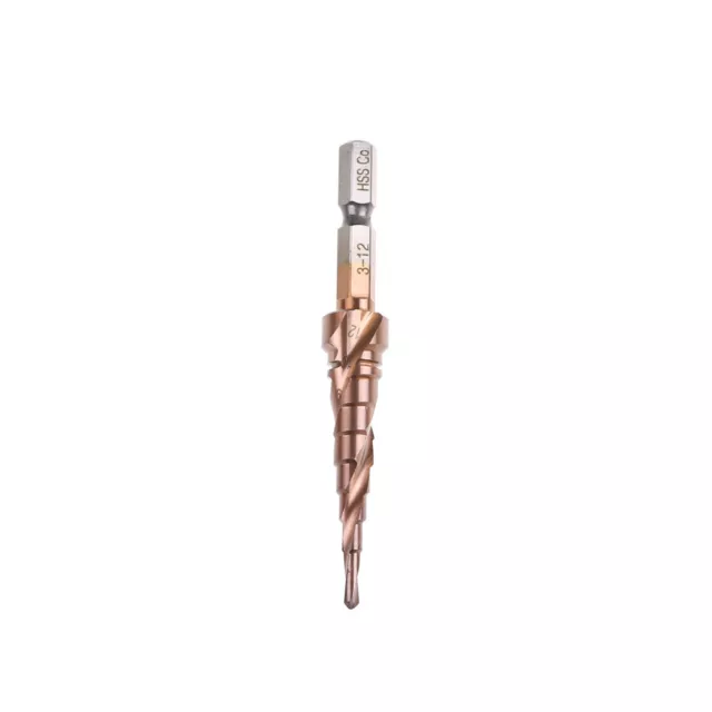 6.35mm Hex Shank HSS Cobalt Step Cone Drill Bit Hole Saw Cutter Tool 3-12FRFR