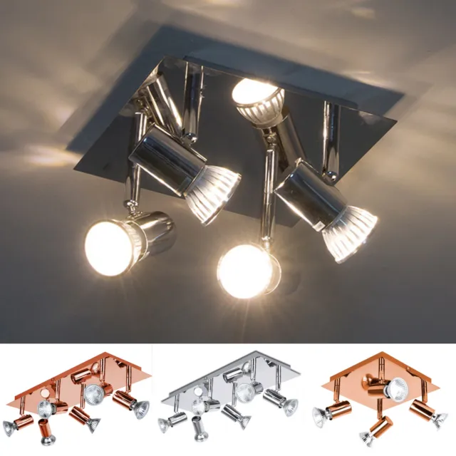 4 6 Way LED Ceiling Spot Light Fitting Kitchen GU10 Bulb Spotlights Bar Lamp